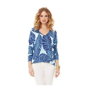 Lilly Pulitzer Eleni Sweater Sz Med Blue/White